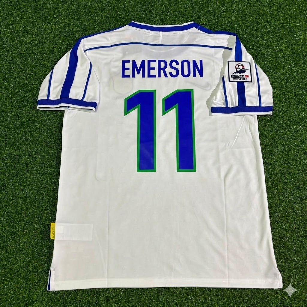 Brazil World Cup 1998 Emerson #11 Retro Football Jersey