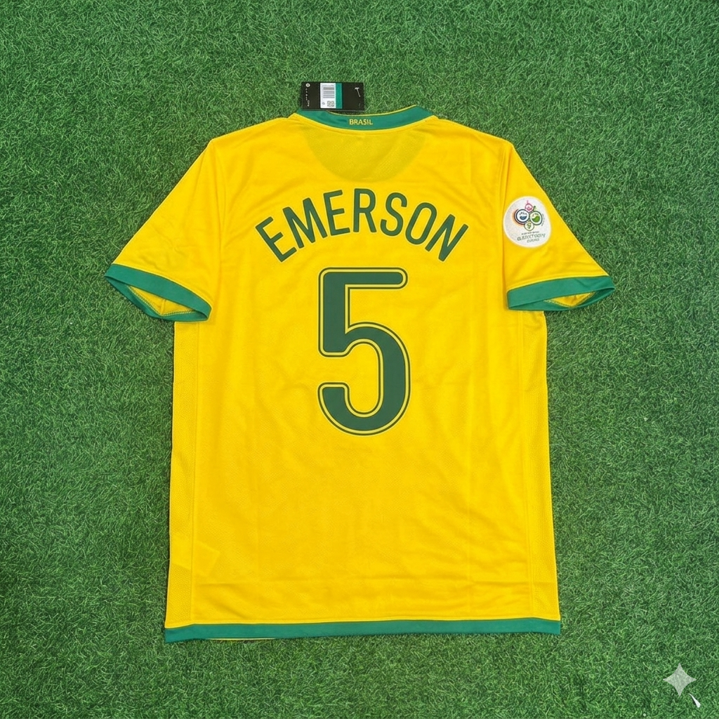 Brazil World Cup 2006 Emerson #5 Football Jersey