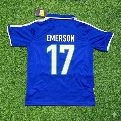 Emerson Brazil 1997 Blue Retro Football Jersey Kit