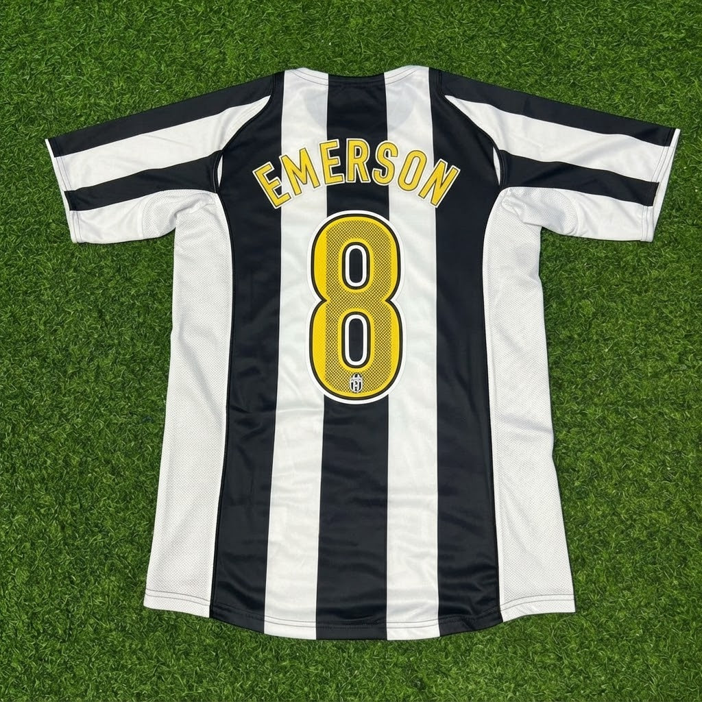 Emerson #8 Juventus 2004-2005 Black White Home Retro Football Jersey Paradise Edition