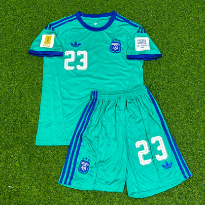 Emiliano Martinez Argentina Goalkeeper 2026 World Cup Kids Football Jersey