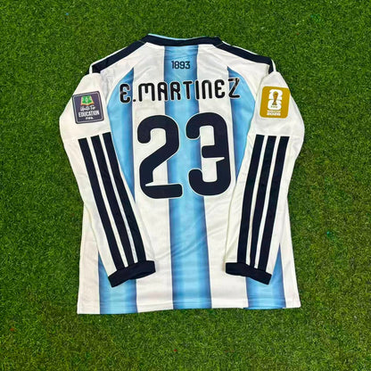 Argentina Emiliano Martinez Goalkeeper 2026 World Cup Home Patch Long Sleeve Kids Football Jersey
