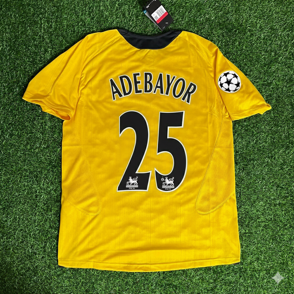 Emmanuel Adebayor 25 - Arsenal 2005/06 Yellow Retro Football Jersey Kit