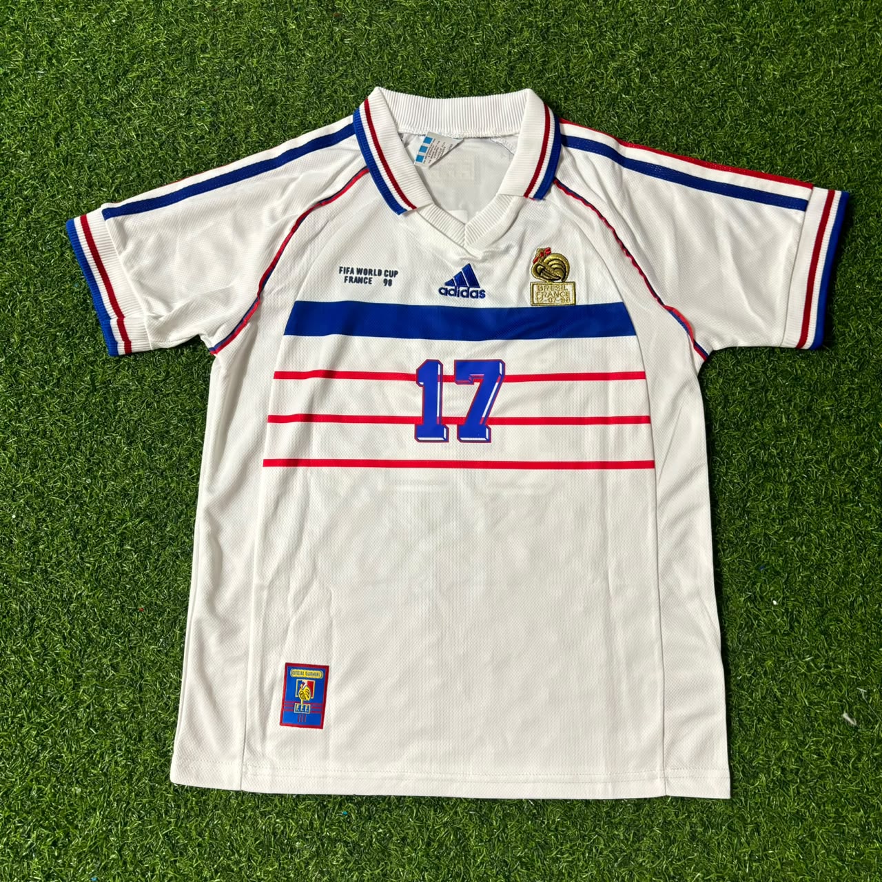 France World Cup 1998 Emmanuel Petit Kids Retro Football Jersey