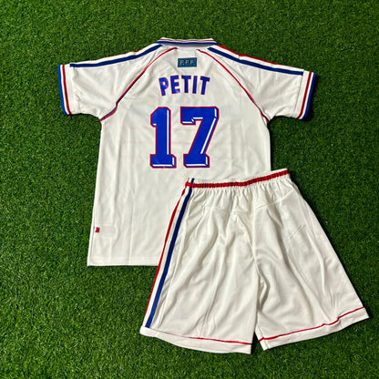 France World Cup 1998 Emmanuel Petit Kids Retro Football Jersey