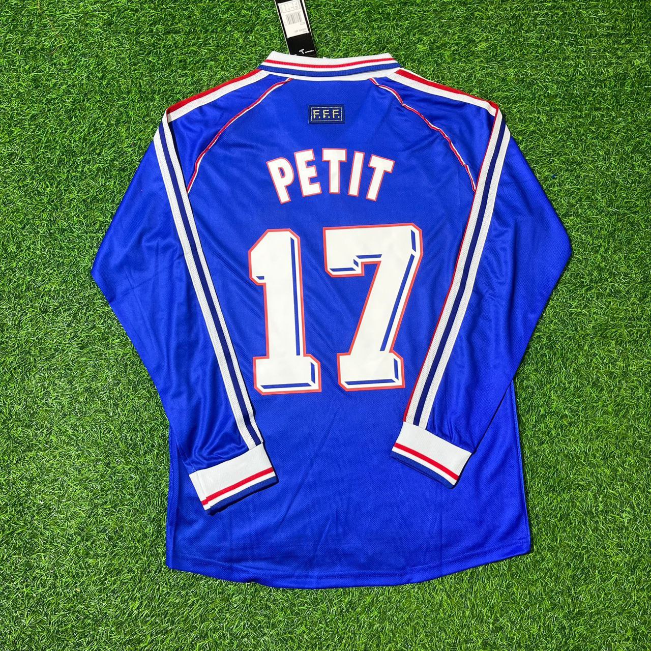 France World Cup 1998 Emmanuel Petit Long Sleeve Retro Football Jersey