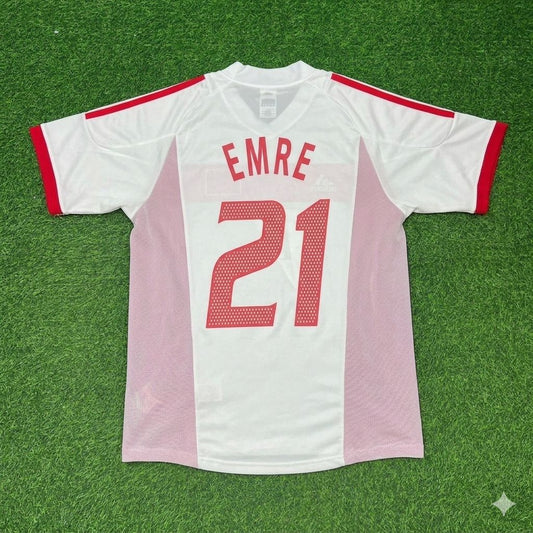 Turkey Türkiye World Cup 2002 Emre Belözoğlu White Retro Football Jersey