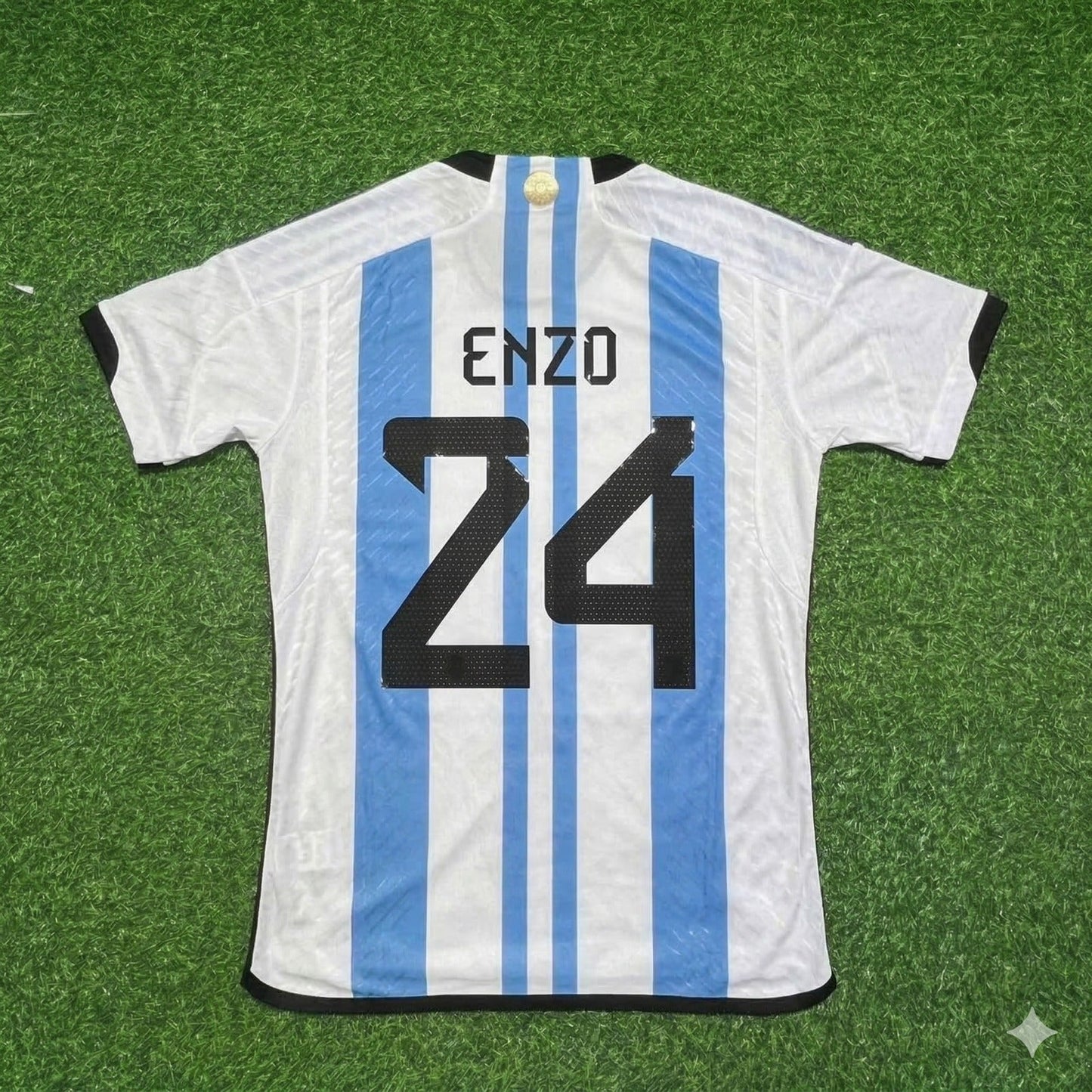 Argentina World Cup 2022 Enzo Fernandez 24- Qatar Champion Home Football Jersey
