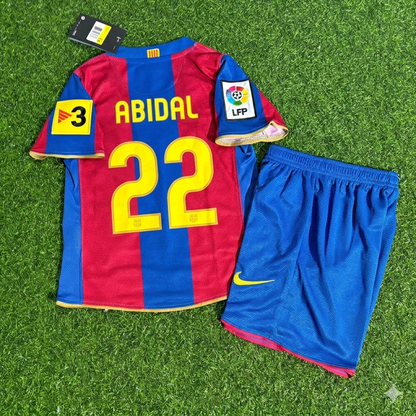 Éric Abidal 22- Barcelona 2007/2008 Retro Kids Football Jersey Kit