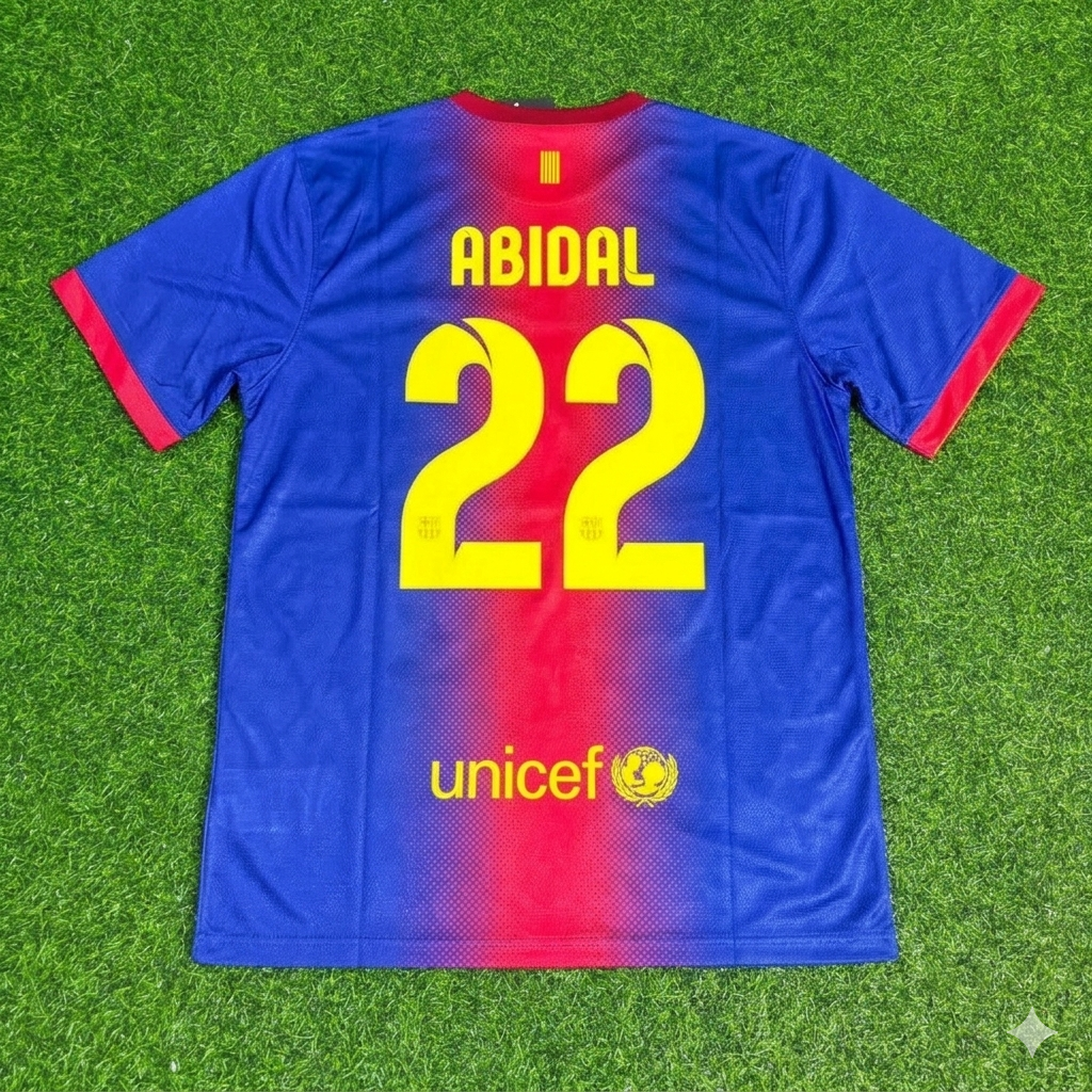Eric Abidal Barcelona 2012/2013 Retro Home Football Jersey Kit