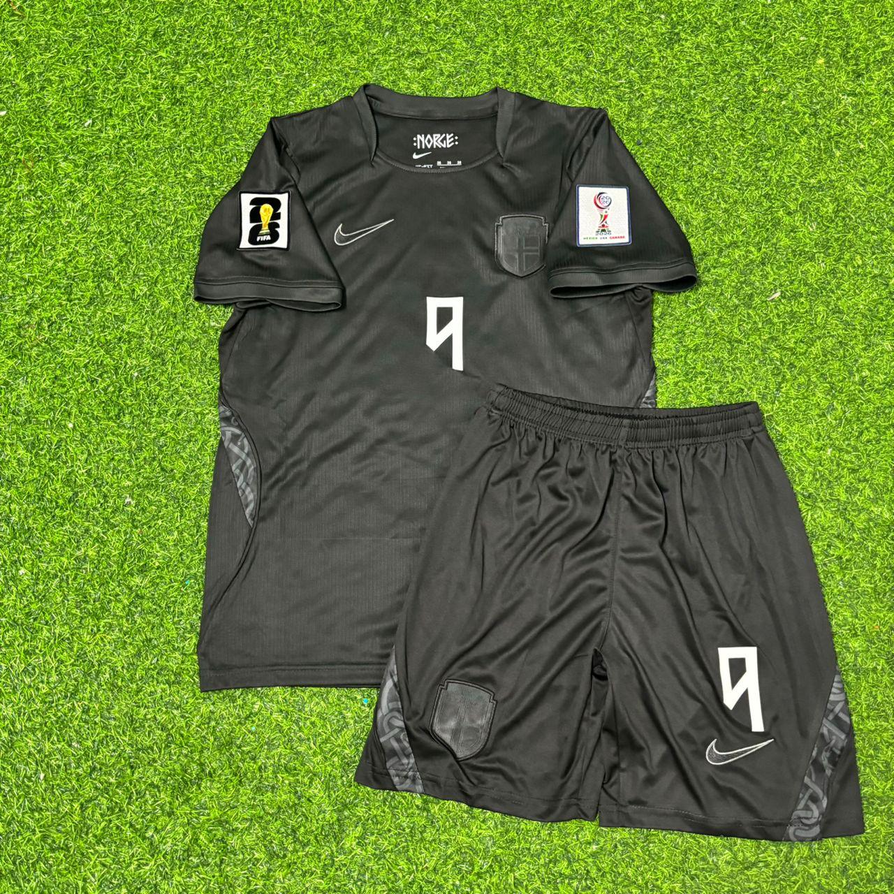 Erling Braut Haaland #9 Norway 2026 World Cup Away Black KIDS Football Jersey