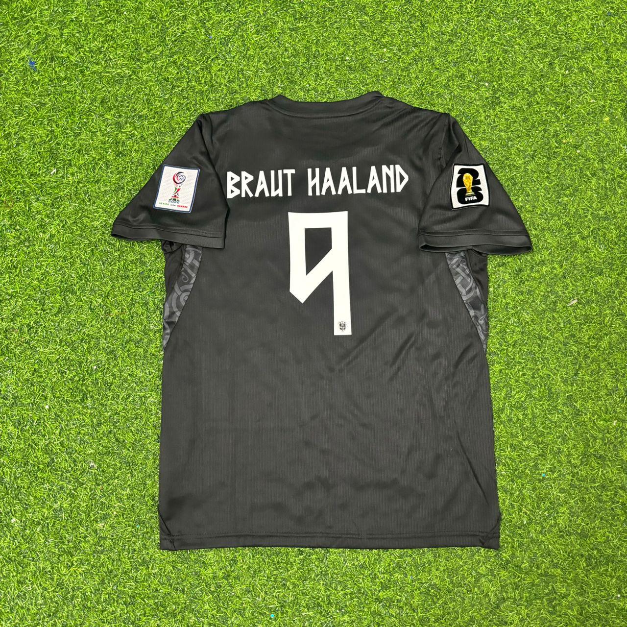 Erling Braut Haaland #9 Norway 2026 World Cup Away Black KIDS Football Jersey