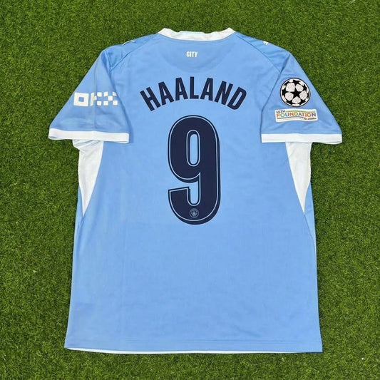 Erling Haaland #9 Manchester City 2026-27 Home Champions League Patch Football Jersey