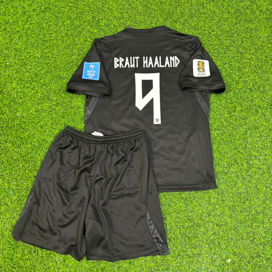 Norway World Cup 2026 Erling Braut Haaland #9 Black Away Kids Football Jersey
