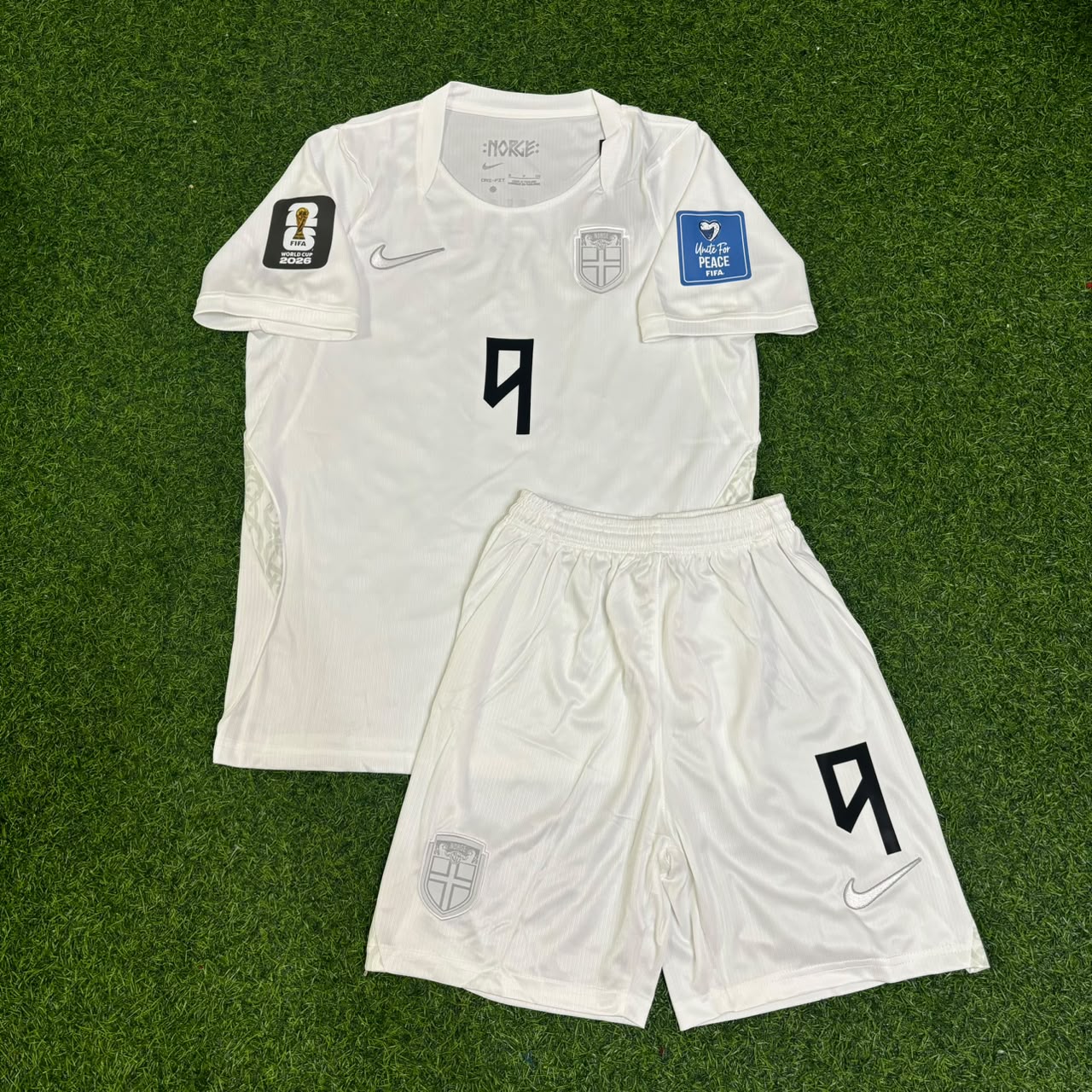 Norway World Cup 2026 Erling Braut Haaland #9 White Kids Football Jersey