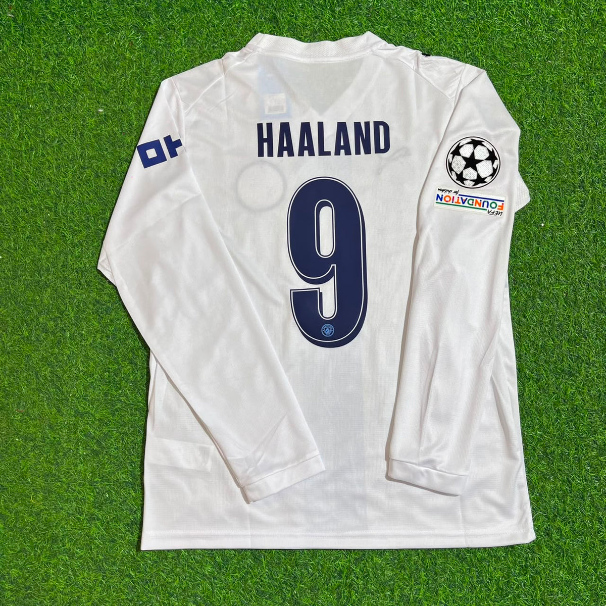 Erling Haaland #9 Manchester City 2026-27 Third Long Sleeve Champions League Patch Football Jersey