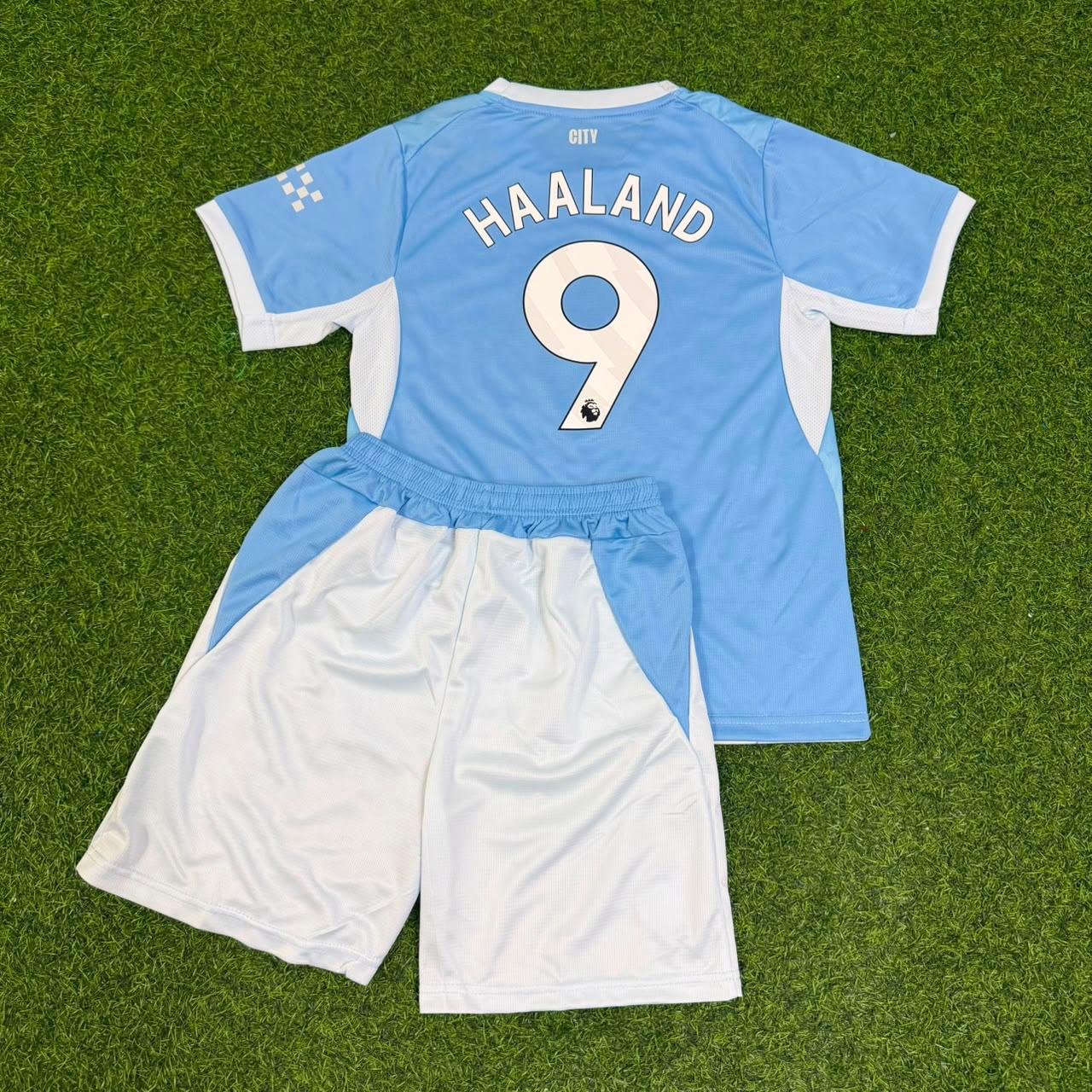 Erling Haaland Manchester City 2026 27 Home Kids Football Jersey