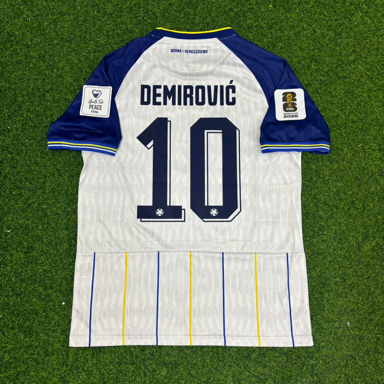 Bosnia and Herzegovina World Cup 2026 Ermedin Demirovic White Football Jersey