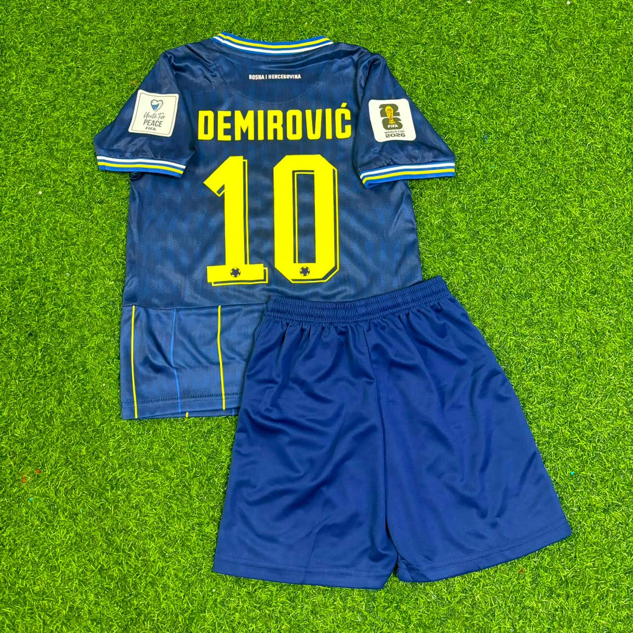Ermedin Demirovic Bosnia and Herzegovina 2026 World Cup Blue Kids Football Jersey
