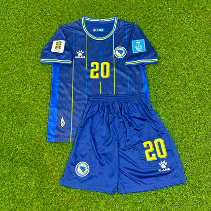 Bosnia and Herzegovina World Cup 2026 Esmir Bajraktarević Dark Blue Kids Football Jersey