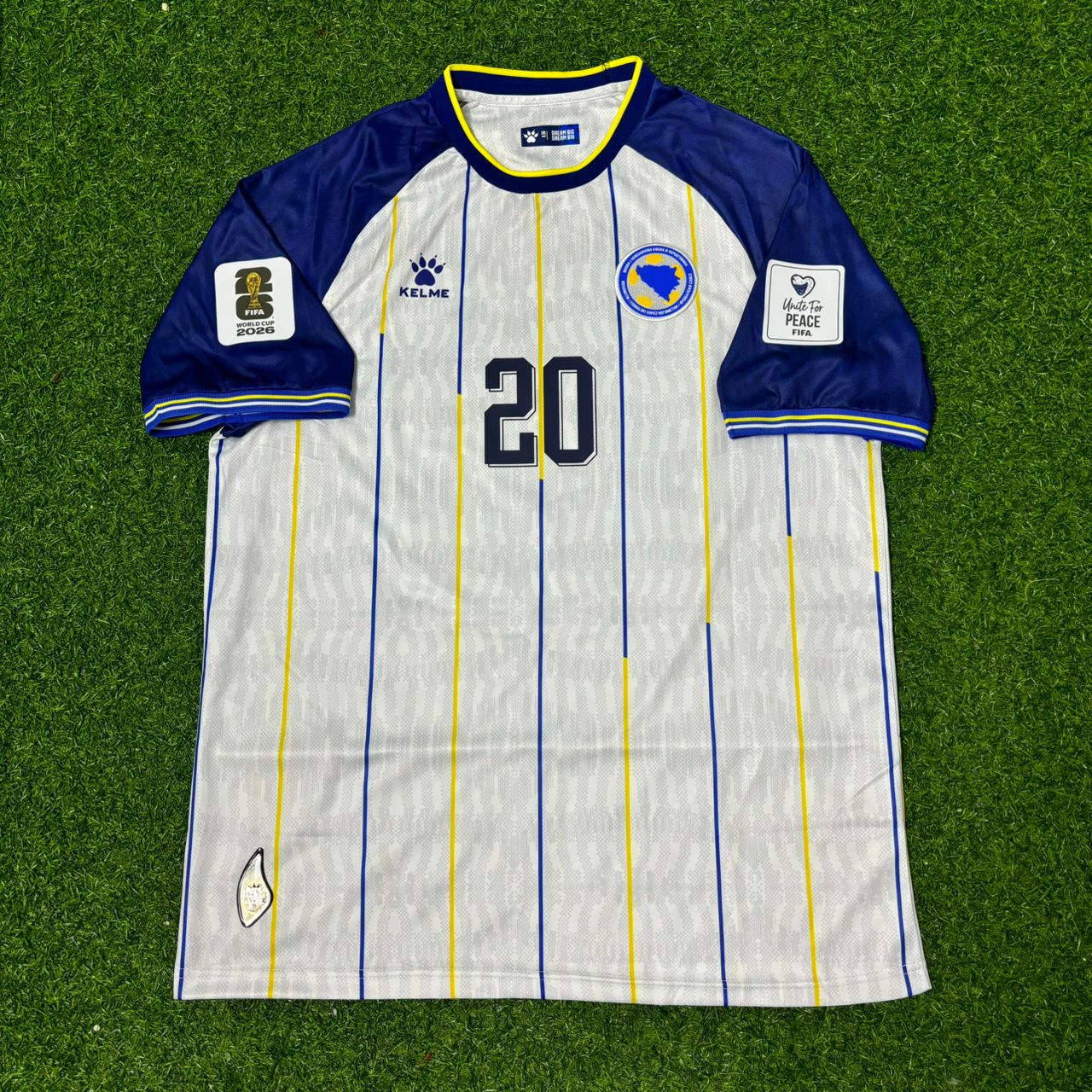 Bosnia and Herzegovina World Cup 2026 Esmir Bajraktarević Away White Football Jersey