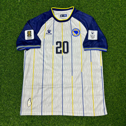 Bosnia and Herzegovina World Cup 2026 Esmir Bajraktarević Away White Football Jersey