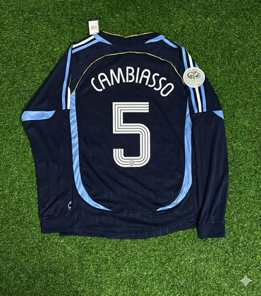 Argentina World Cup 2006 Esteban Cambiasso Long Sleeve Retro Football Jersey Kit
