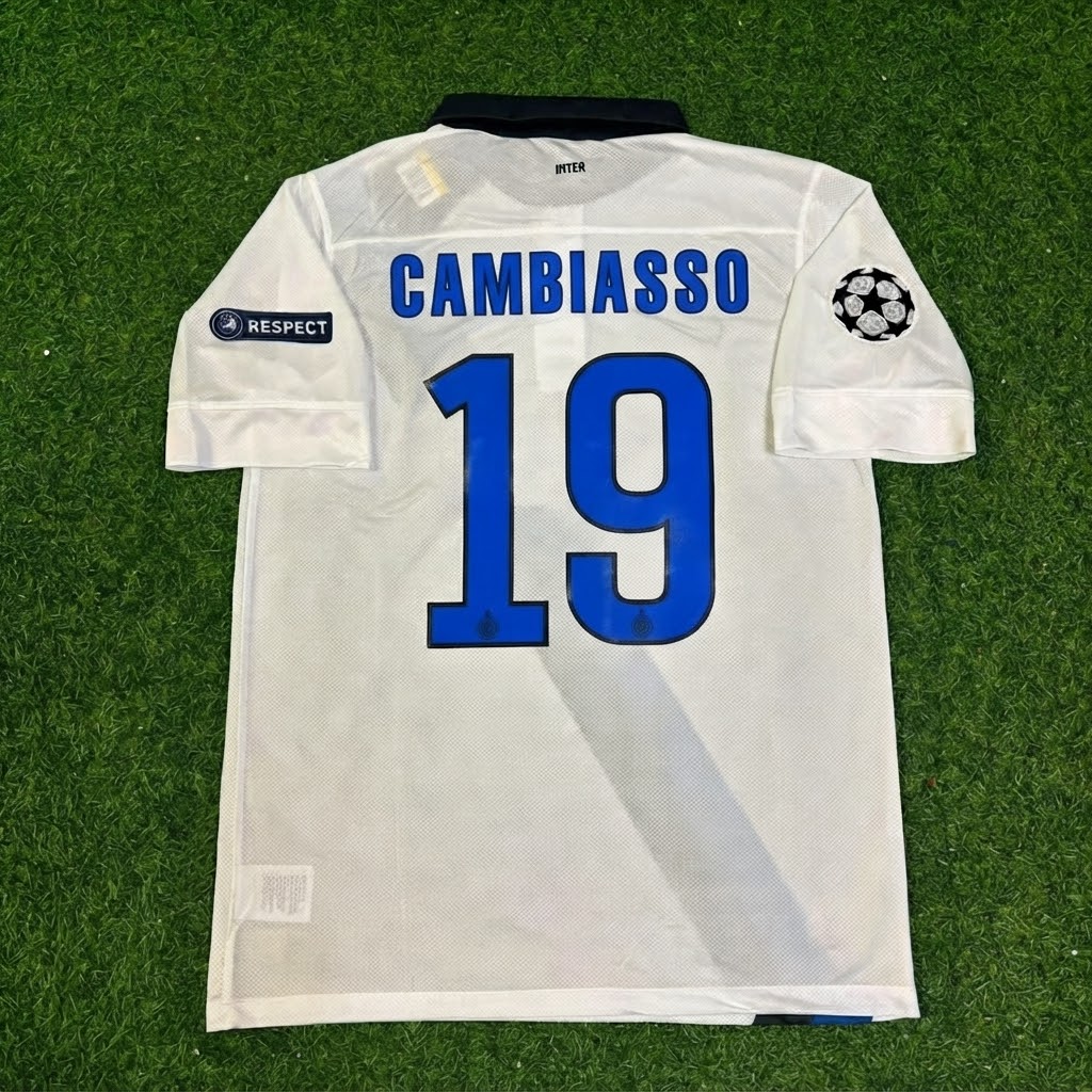Estaban Cambiasso #19 Inter 2011-2012 White Away Football Jersey