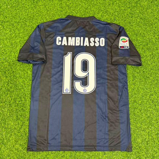 Esteban Cambiasso Inter Milan 2013–2014 Home Retro Football Jersey