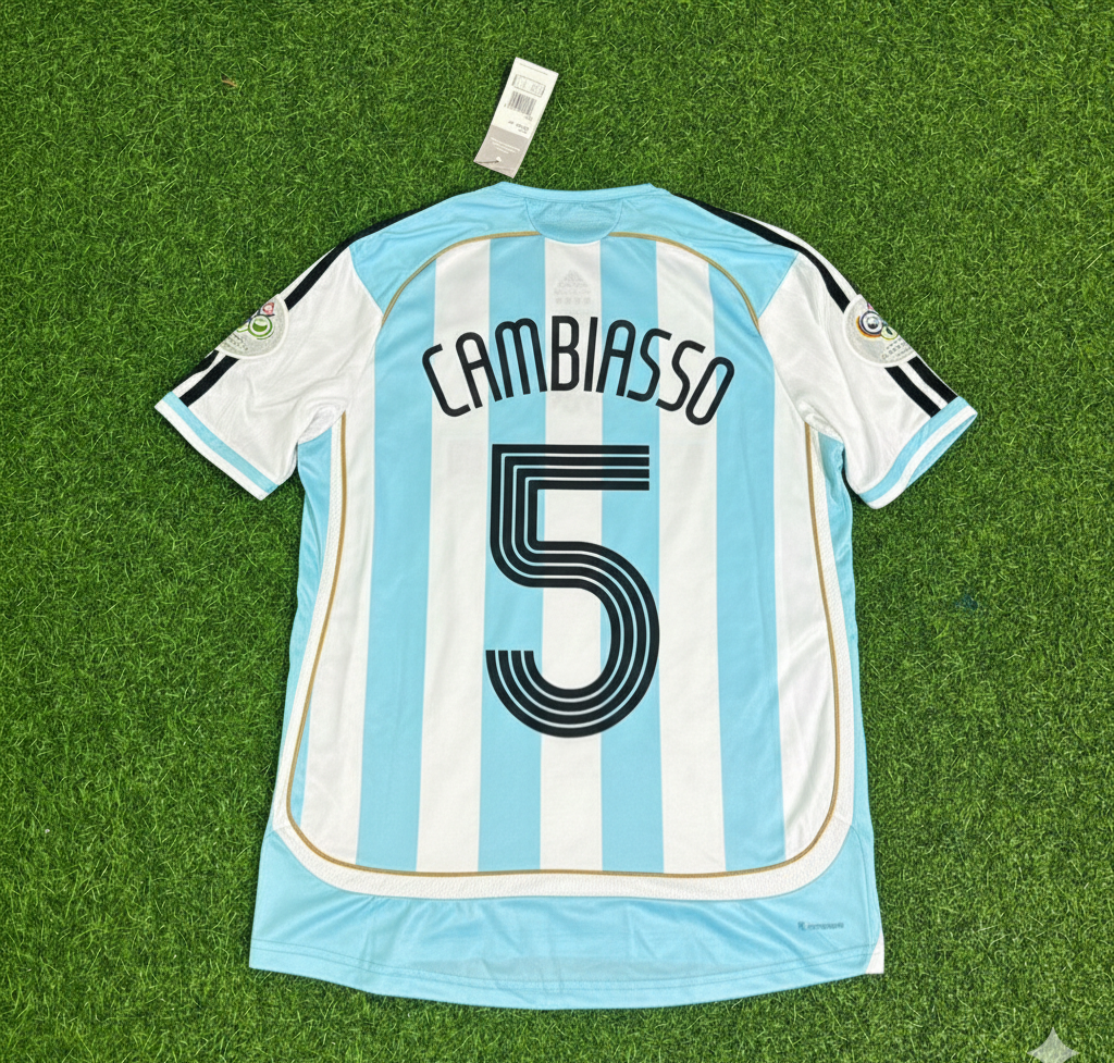 Argentina World Cup 2006 Esteban Cambiasso Retro Football Jersey