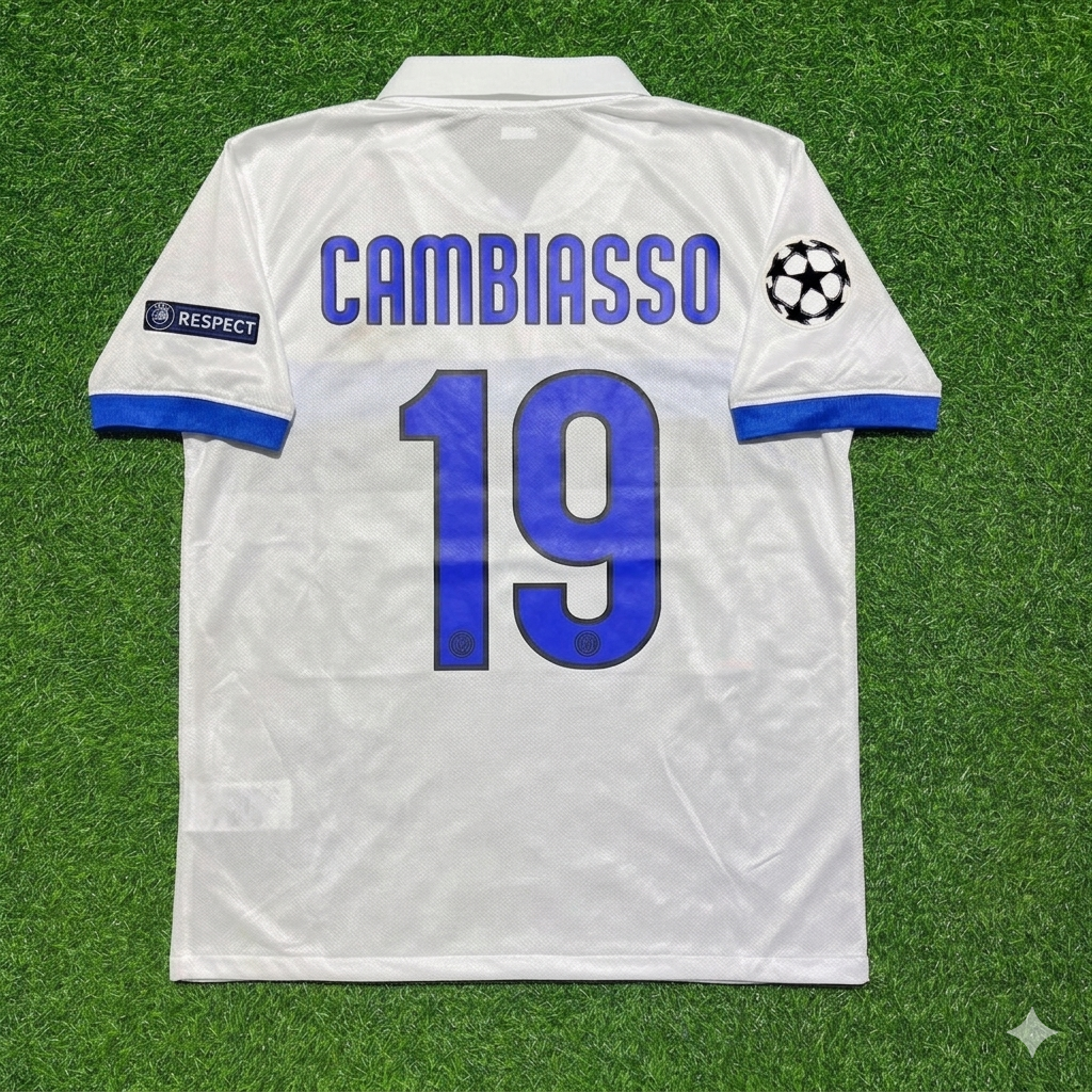 Esteban Cambiasso Inter 2009/2010 White Retro Football Jersey Kit