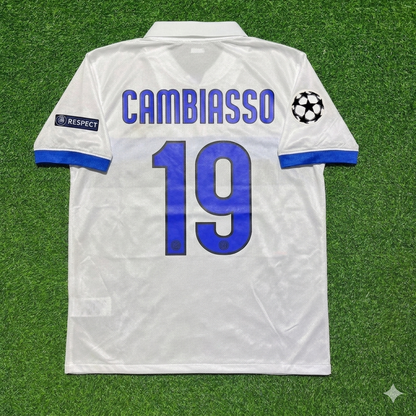 Esteban Cambiasso Inter 2009/2010 White Retro Football Jersey Kit