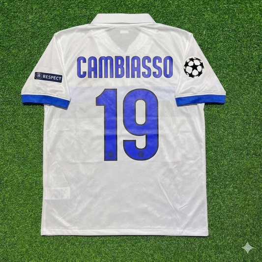 Esteban Cambiasso Inter 2009/2010 White Retro Football Jersey Kit