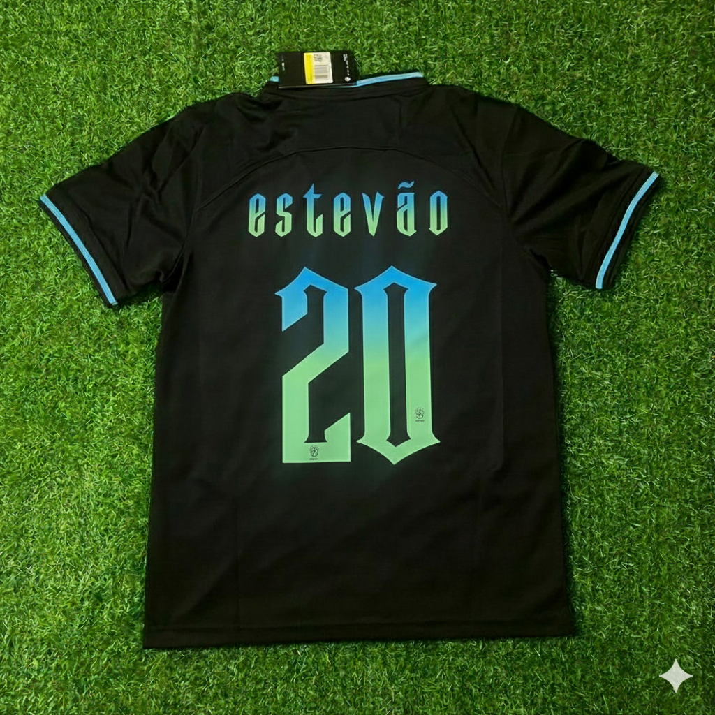 Estevao Brazil Retro Football Jersey