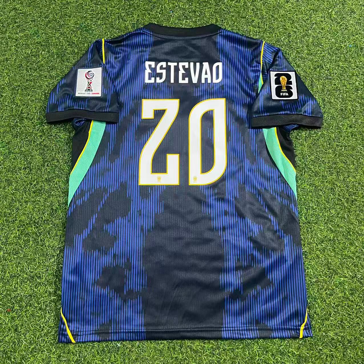 Brazil World Cup 2026 Estêvão Willian 20# Blue Away Football Jersey