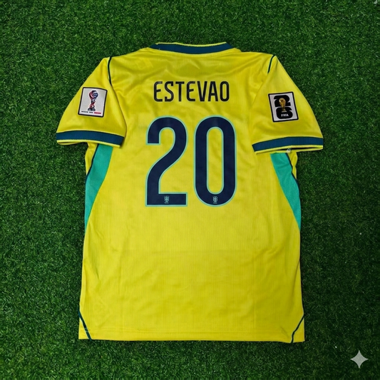 Brazil World Cup 2026 Estêvão Willian #20 Yellow Home Football Jersey