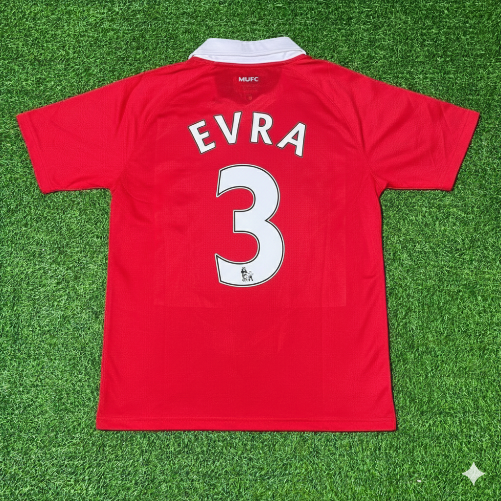 Patrice Evra Manchester United 2010/2011 Retro Home Football Jersey Kit