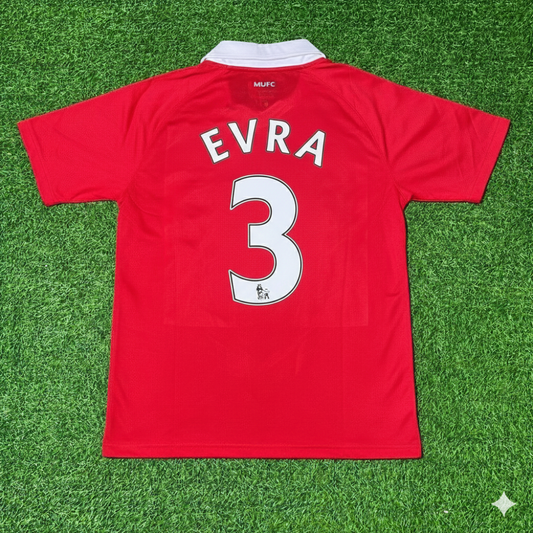 Patrice Evra Manchester United 2010/2011 Retro Home Football Jersey Kit