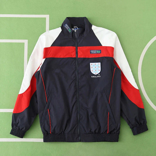 England Black Retro Windbreaker Jacket – | Windbreaker Jacke | Coupe-Vent