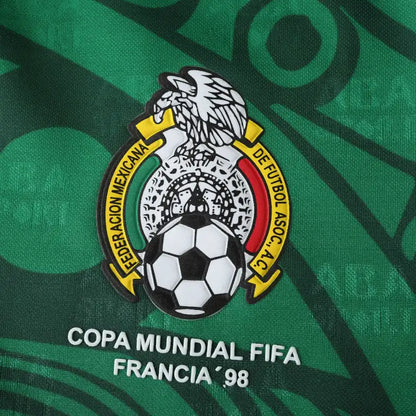 Mexico 1998 Season Home Green Retro Football Jersey