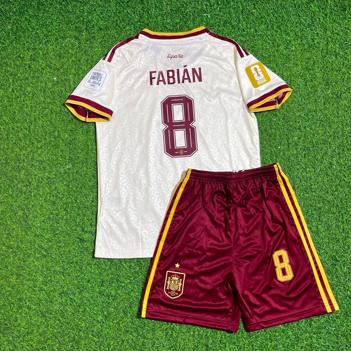Fabian Ruiz Spain 2026 World Cup Away Kids Football Jersey
