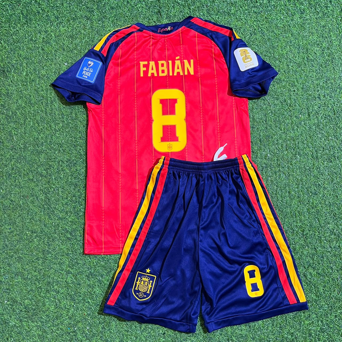 Spain World Cup 2026 Fabian Ruiz #8 Home Kids Football Jersey