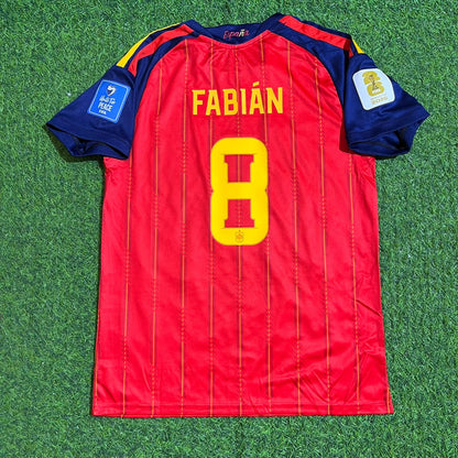 Spain World Cup 2026 Fabian Ruiz #8 Home Kids Football Jersey