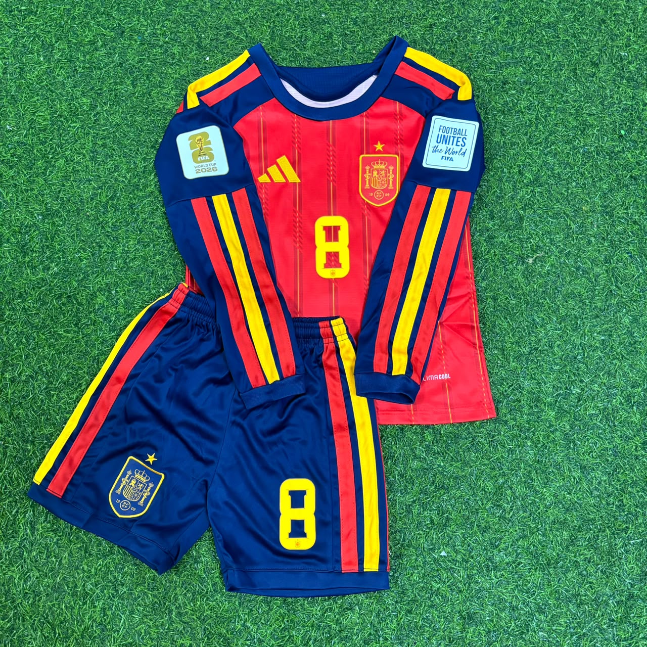 Spain World Cup 2026 Fabian Ruiz Kids Home Long Sleeve Football Jersey