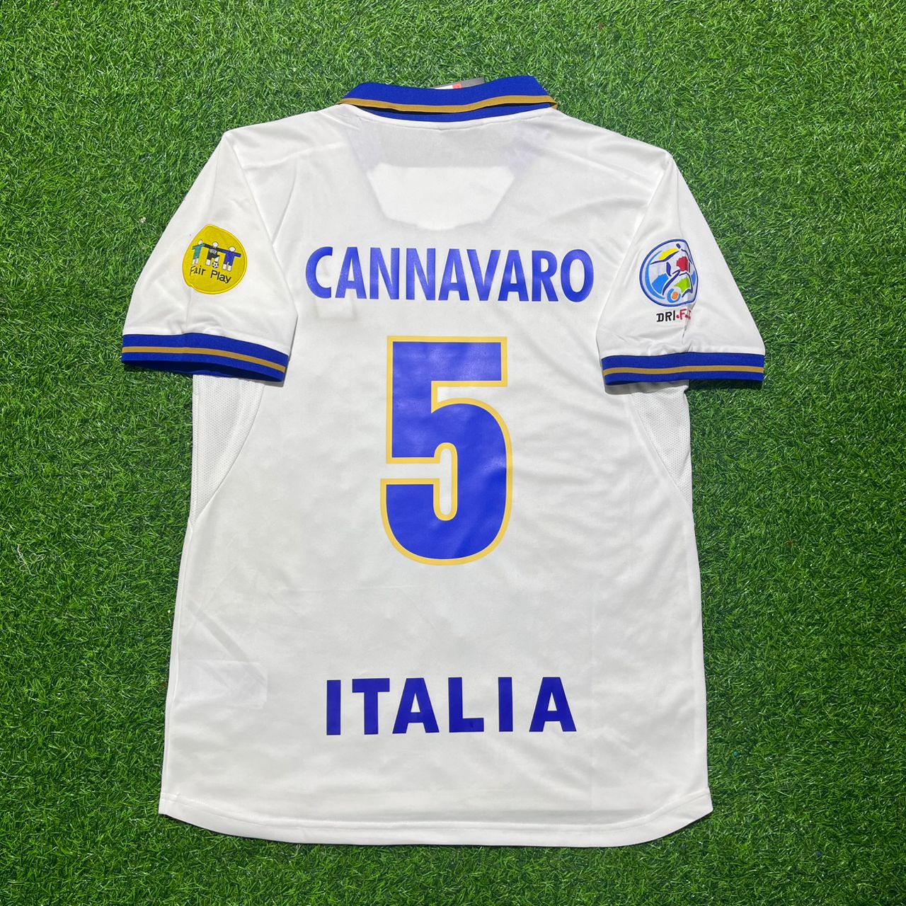 Italy EURO 1996 Fabio Cannavaro Retro White Football Jersey
