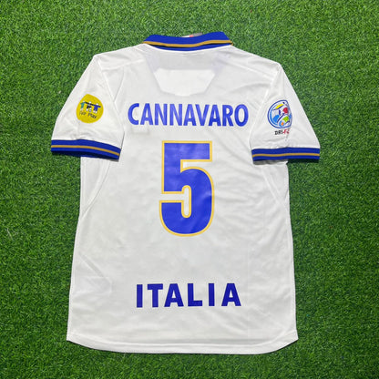 Italy EURO 1996 Fabio Cannavaro Retro White Football Jersey