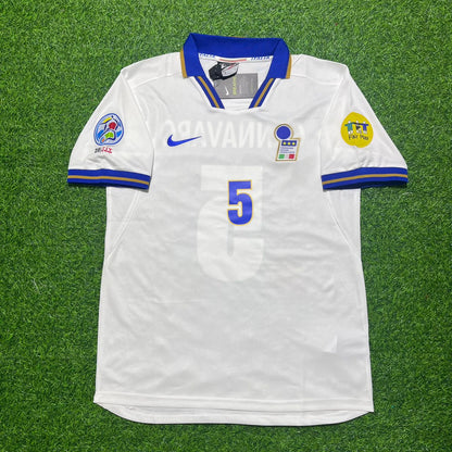 Italy EURO 1996 Fabio Cannavaro Retro White Football Jersey