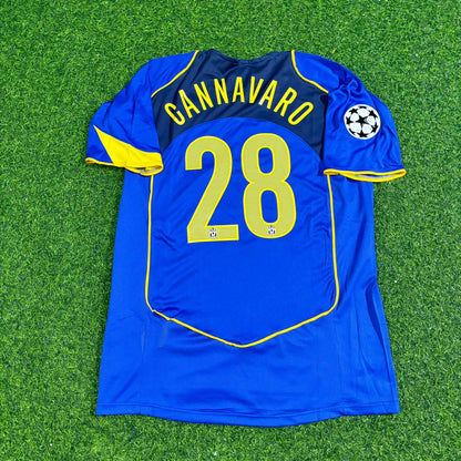 Fabio Cannavaro Juventus 2004-2005 Blue Retro Football Jersey Kit