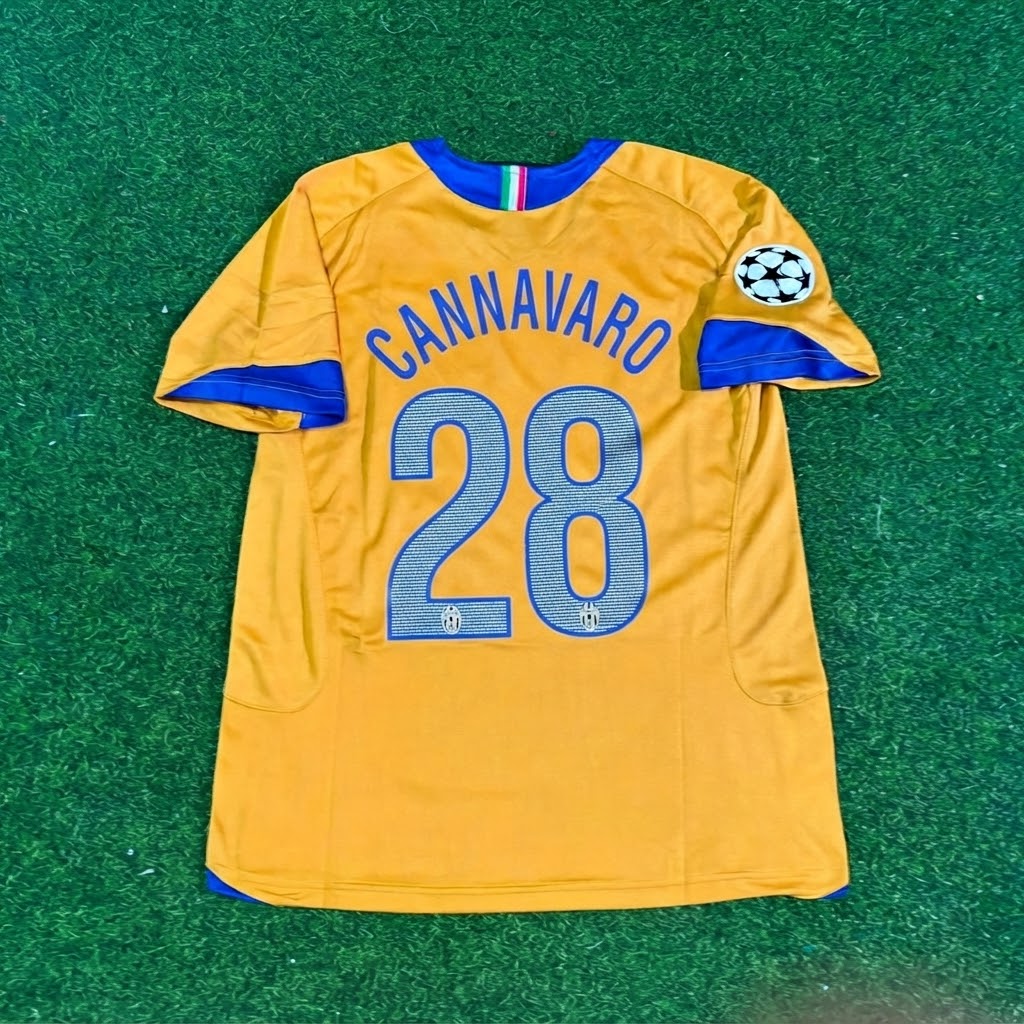 Fabio Cannavaro #28 Juventus 2005-2006 Yellow Third Retro Football Jersey Paradise Edition
