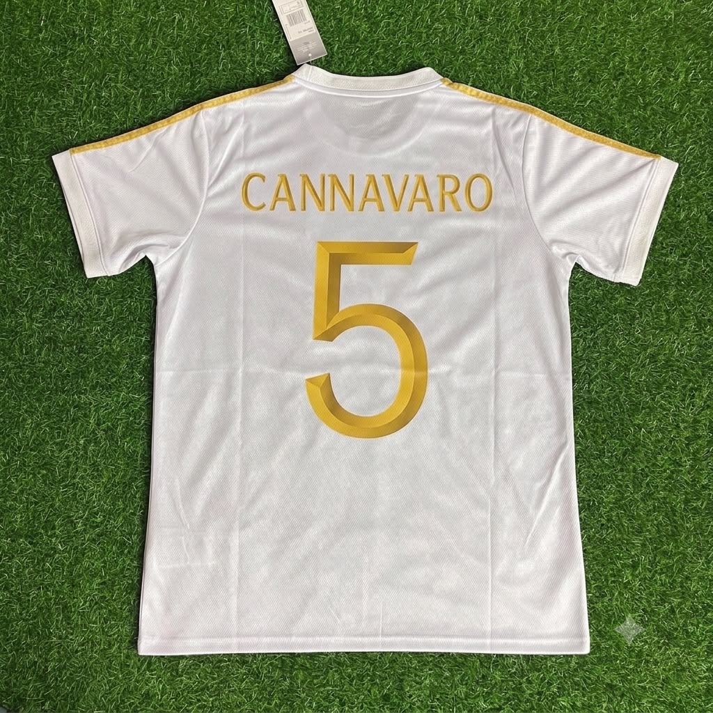 Fabio Cannavaro - Italy White Anniversary Football Jersey Kit